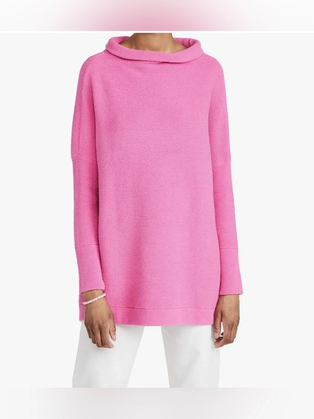 Free People Ottoman Slouchy Oversized Tunic Sweater Hot Pink Women’s Size Small